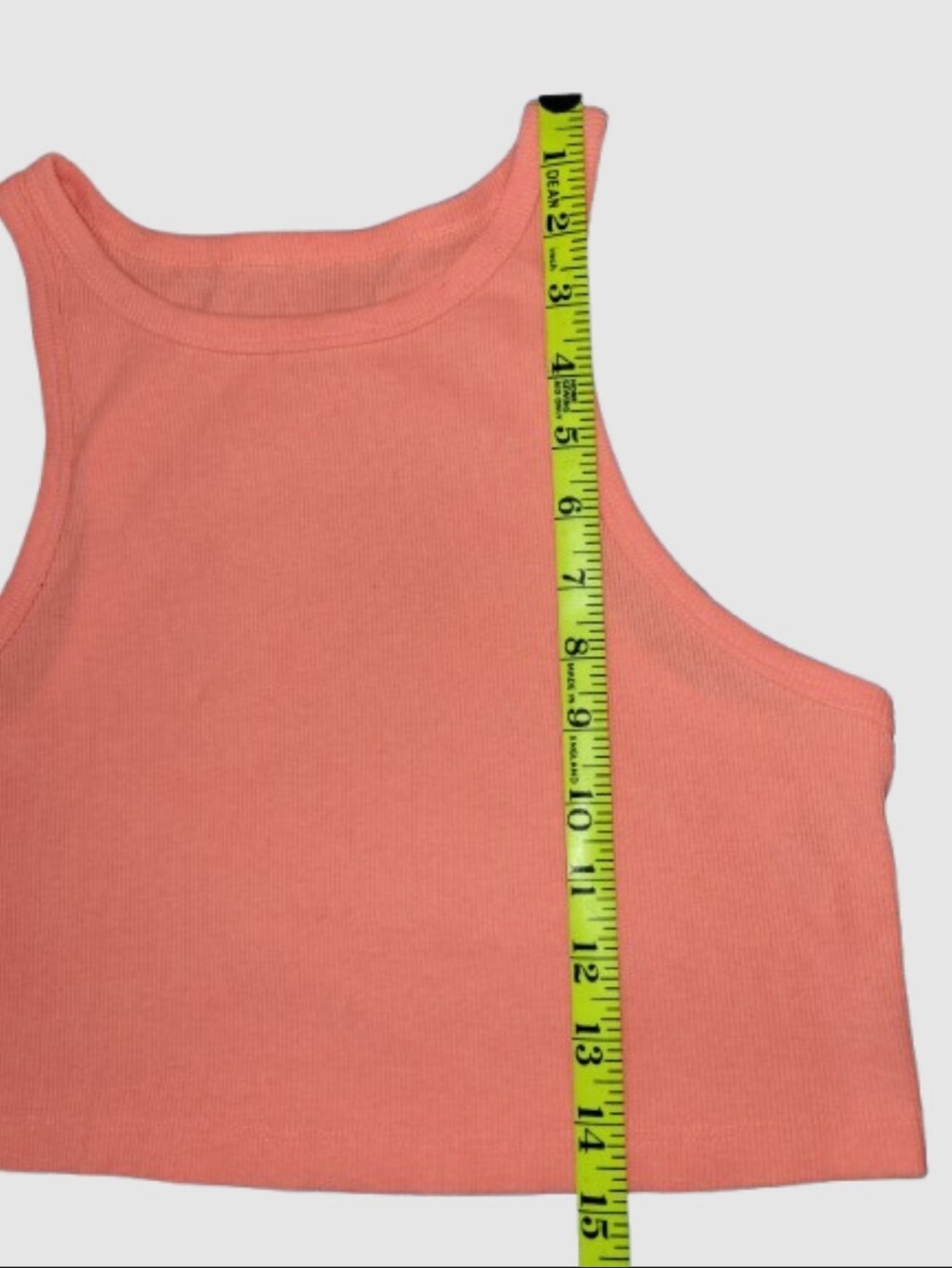 Set of 2 Wild Fable Rib Knit Cropped Racerback Tank Tops White and Salmon Large - Picture 10 of 14